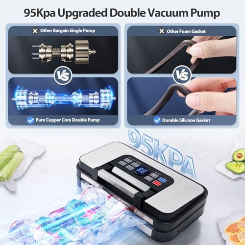 95kPa Precision Vacuum Sealer, Dry/Moist Modes