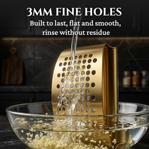 Smilecat Gold Stainless Steel Garlic Press Rocker Set