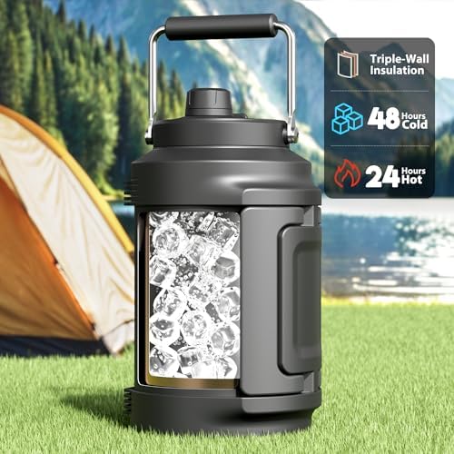 1 Gallon Insulated Water Bottle for Sports: Meoky 128 oz Triple Wall