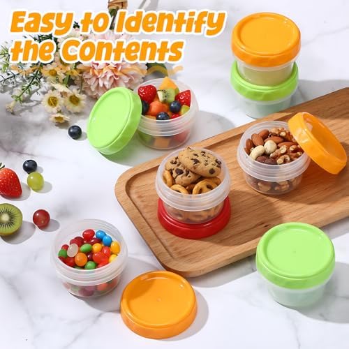 48 Packs 2 oz Reusable Small Plastic Containers Bulk with Leak Proof