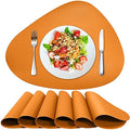 Herda Faux Leather Fall Placemats Set of 6 Wipeable Washable Place