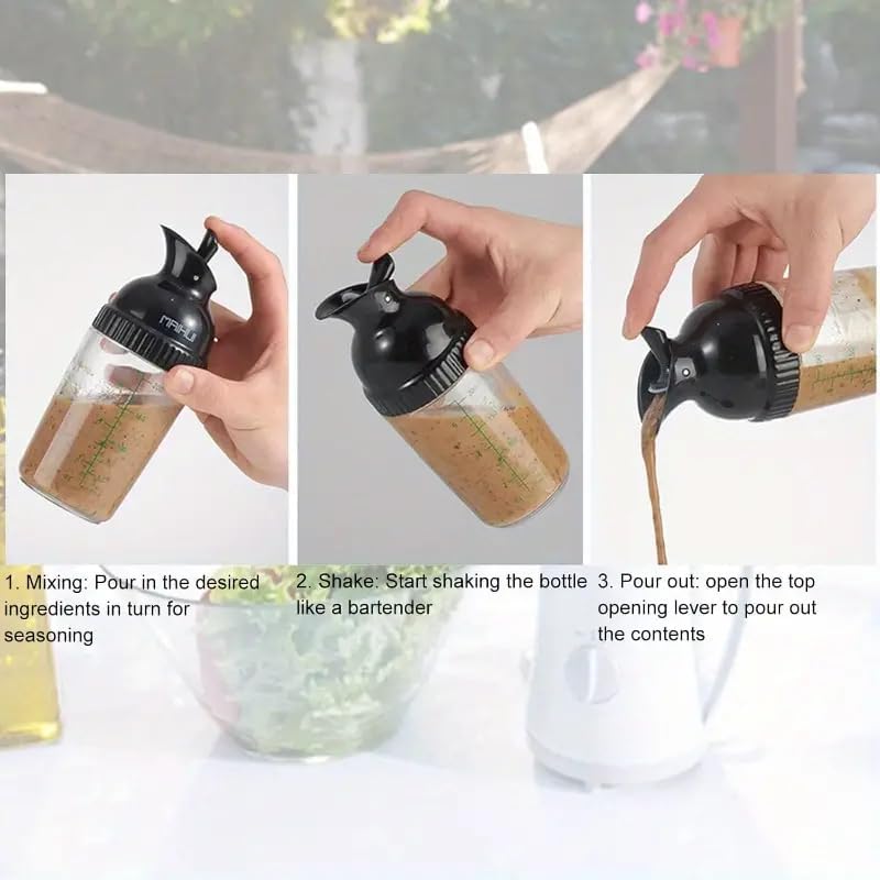 Salad Dressing Shaker Container, Pour Spout, LeakprooF, Dishwasher