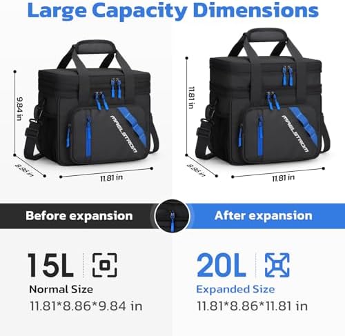 Maelstrom Insulated Lunch Box, 20L Double Deck Cooler Bag for Men