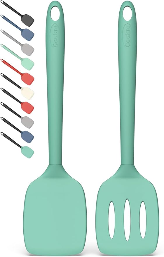 Coukre 2 Pack Silicone Spatula Set, High Heat Resistant, BPA Free Kitchen by Coukre