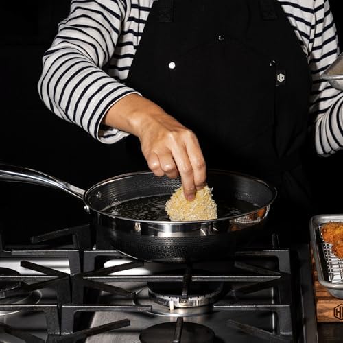 HexClad 10" Hybrid Nonstick Wok & Lid, Induction-Ready, Dishwasher Safe