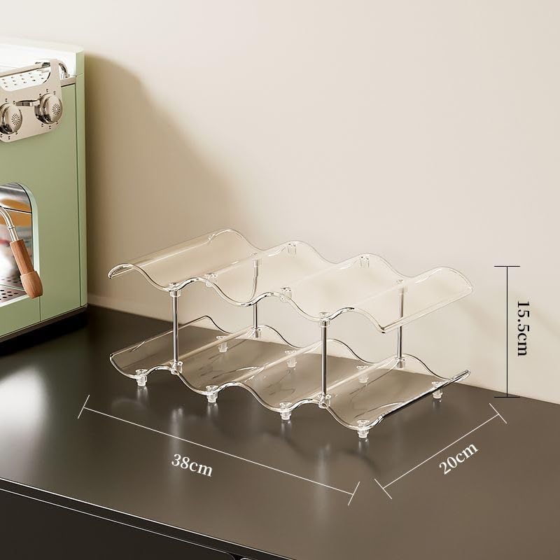 Stackable Water Bottle Storage Organizer, Clear Freestanding Wine