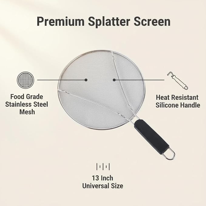 KitchenGuard Stainless Steel Splatter Guard Set of 2 - Image 6