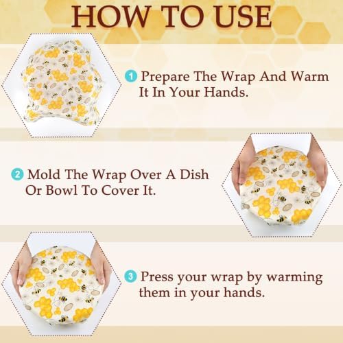 ZUFECY Reusable Beeswax Food Wrap, 9-Pack, 3 Sizes