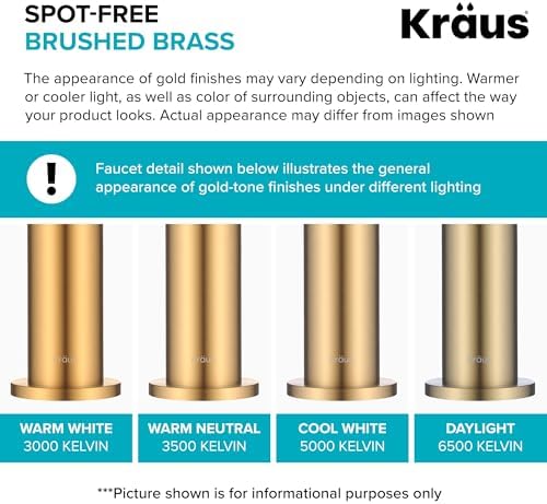 KRAUS Spot Free Brushed Brass Pull Down Kitchen Faucet KPF-2840SFBB