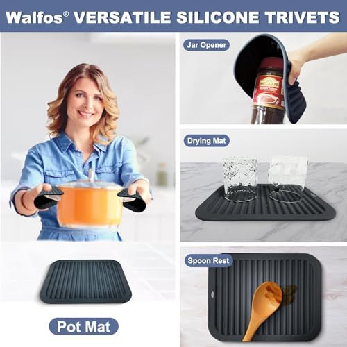 Walfos Silicone Trivets for Hot Pots and Pans - 446°F Heat Resistant
