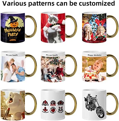 BYCNZB 12 oz Set of 6 White Mugs Sublimation Blank Mugs DIY Coated
