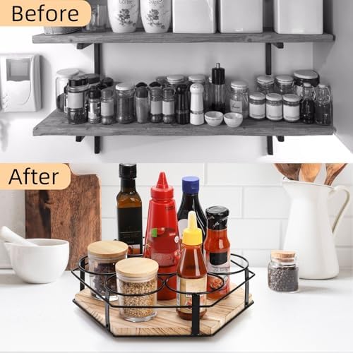 Cididu Rotating Coffee Syrup Organizer 7 Bottles, Coffee Syrup Rack