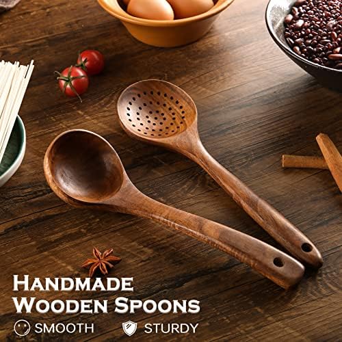 7-Piece Natural Acacia Wooden Utensil Set