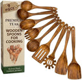 Crafted Path 9-Piece Teak Wooden Utensil Set