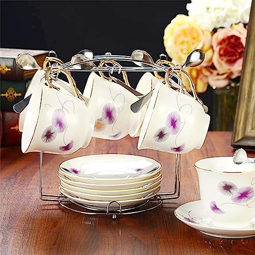 Tea Cups and Saucers Holder,Metal Tea Cups Coffee Cups Rack