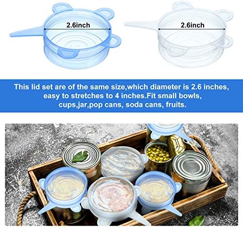 Patelai Silicone Stretch Can Lids, 24 Pcs