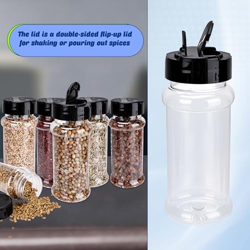 48 Pack 3 oz Clear Plastic Spice Jars with Label and Shaker Lids Empty