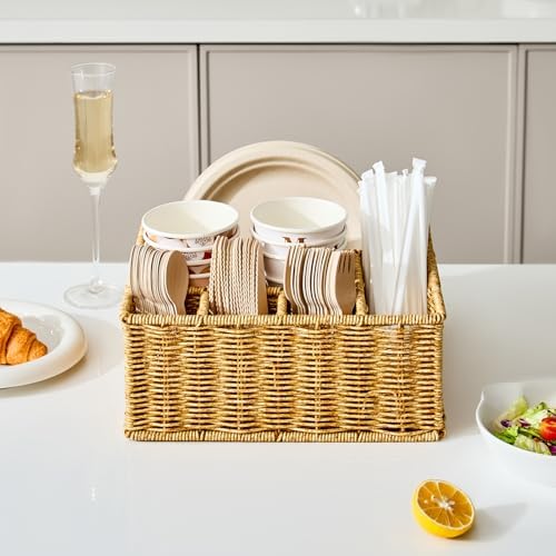 Berdeng Utensil Holder for Party, Paper Plate Dispenser for