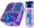 Disney Stitch Kids Lunch Box with Compartments and Water Bottle for