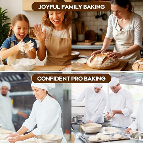 Dimpola Sourdough Baking Kit with Two 9 Inch Banneton Proofing