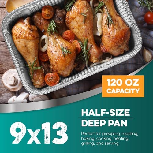 Aluminum Pans With Lids 9x13 [10 Sets] Aluminum Foil Pans Trays With