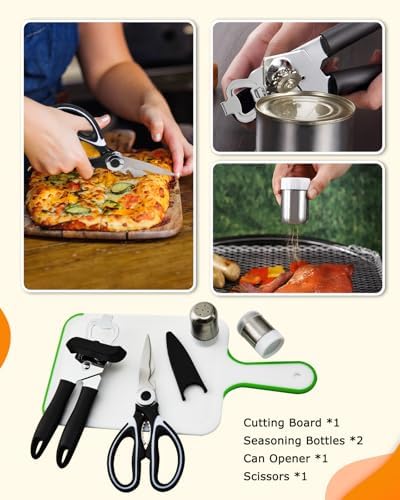 Hozzen Stainless Steel and Silicone Camping Cooking Utensil Set