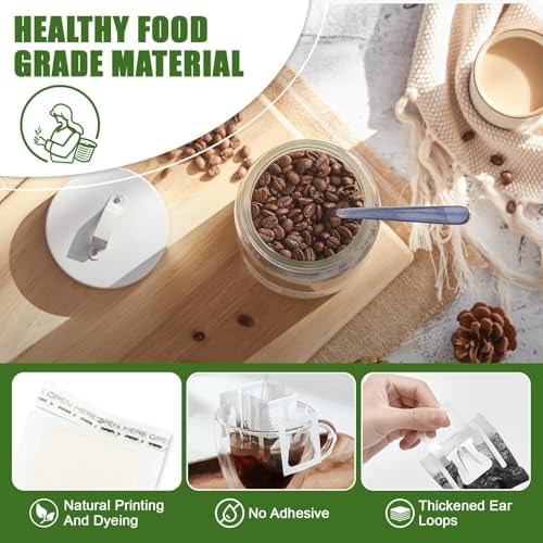 CARGEN 100Pcs Portable Coffee Filter Paper Bags,Hanging Ear Drip
