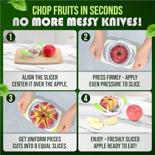 Apple Corer, Slicer & Cutter, Extra Large size, 4.75 Inches, Heavy
