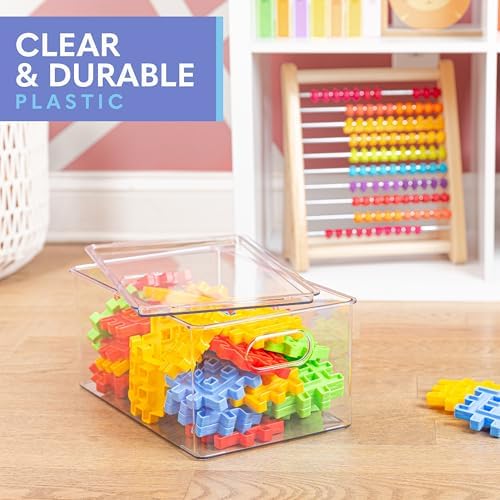 primebox Clear Stackable Storage Bins with Lids, 2 Pack