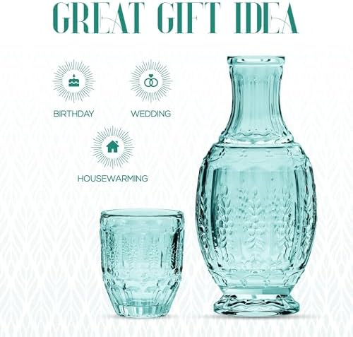 Elle Decor Vintage Bedside Water Carafe with Tumbler Glass – Elegant