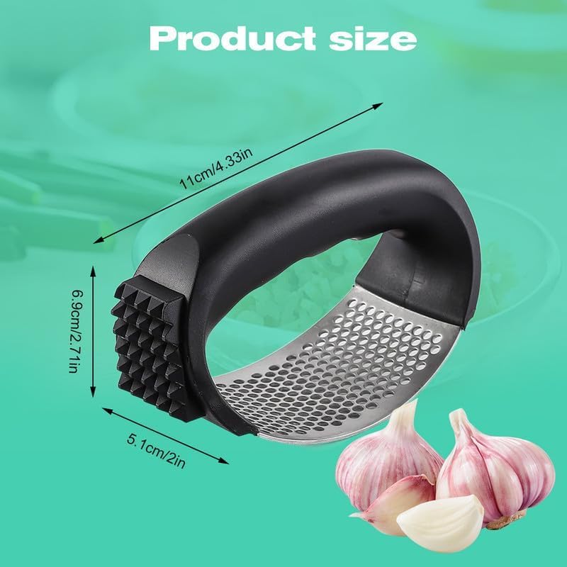 Garlic Press Rocker with Peeler, Stainless Steel
