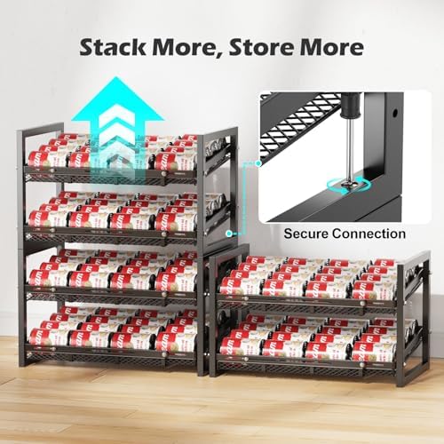 iSPECLE Can Organizer for Pantry - Expandable Width, Holds 48 Cans