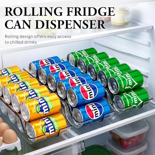 Simple Houseware Mini Soda Can Organizer Dispenser Fridge/Pantry, Set of 2
