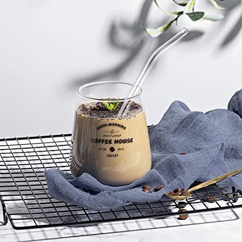 HeykirHome 12-Pack Reusable Glass Straw,Size 8.5''x10 MM,Including 6