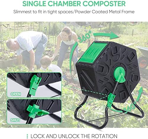 18.5 Gallon Outdoor BPA Free Compost Tumbler