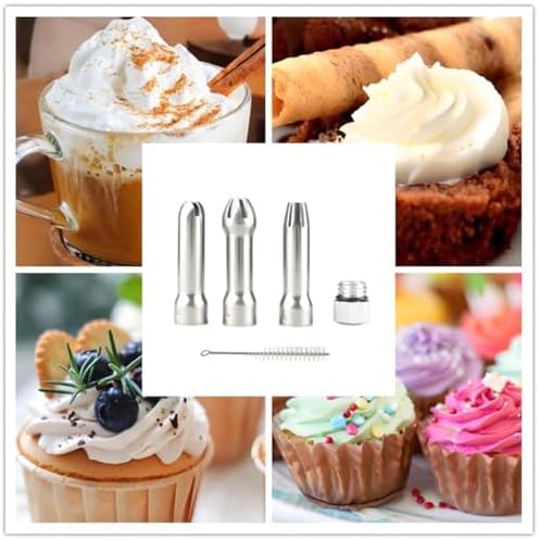 Generic Stainless Steel Cream Dispenser Replacement Nozzle Set