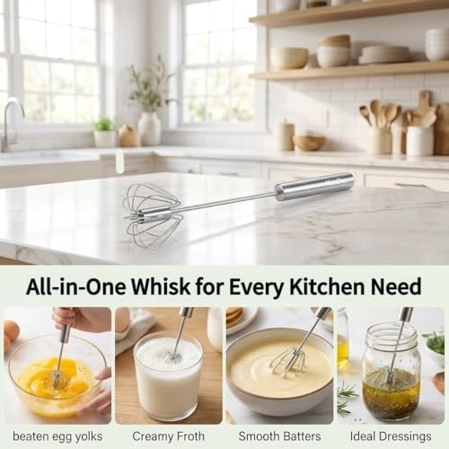 KSENDALO SUS304 Stainless Steel Whisk & Beater Set - Manual &