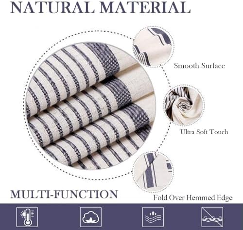 ColorBird Rectangle Cotton Linen Tablecloth Striped Dust-Proof