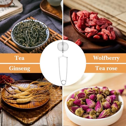 30 Pcs Snap Ball Tea Strainer with Handle, Metal Stainless Steel Fine
