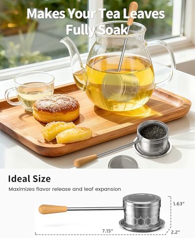 HOUSE AGAIN Tea Infuser for Loose Tea, 2-in-1 Tea Scoop Infuser Extra