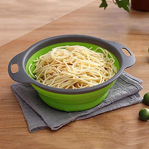 Alnicov 2PCSs Collapsible Colander,Silicone Vegetable/Fruit Flexible