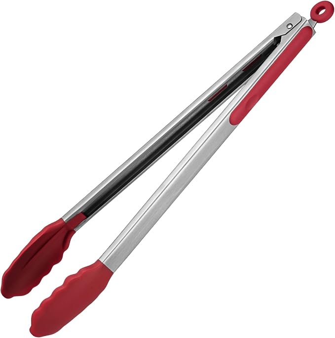 600ºF Heat Resistant Kitchen Tongs: U-Taste 16 inch Extra Long Large Silicone by U-Taste