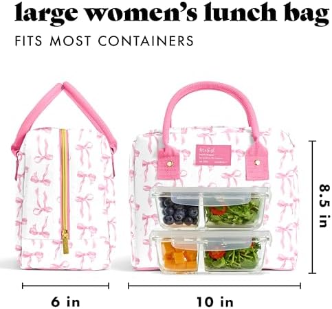 Fit & Fresh Bloomington Lunch Bag, 2 Containers, Pink Bows