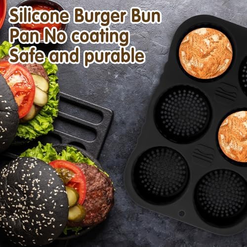 Set of 5 Silicone Hamburger Bun Mold 4 6 9 Cup Hamburger Bun Pan with