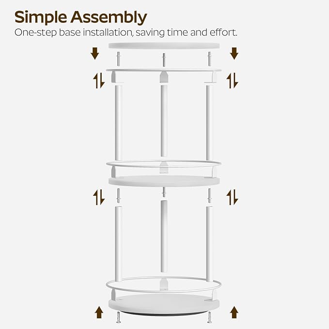 YATINEY Lazy Susan Organizer, Rotating Spice Rack, 3 Tier Spice Turntable - Image 8