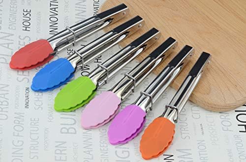 HINMAY Mini Serving Tongs, 7-Inch, Set of 6