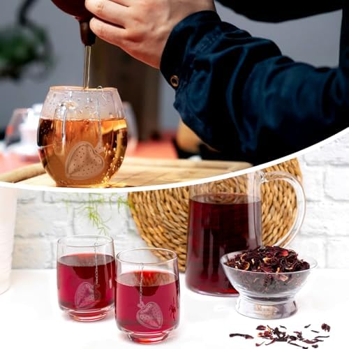 50 Pcs Tea Strainer Stainless Steel Ball Infuser Mesh Heart Shaped Tea
