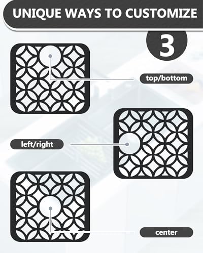 2 Pack Small Silicone Sink Mat for Kitchen Sink, Feng-Shui-Coin Black