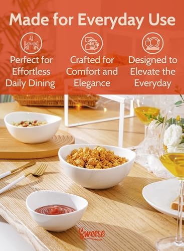 Sweese Porcelain Serving Bowls Set, 10-42 oz, Versatile for Salad