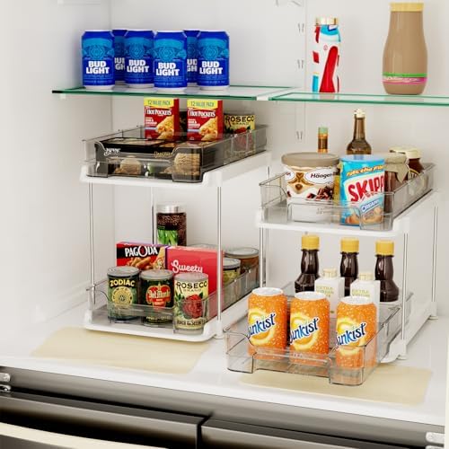 Pull Out Under Sink Organizer, 2-Tier Clear Multi-Purpose Organizer